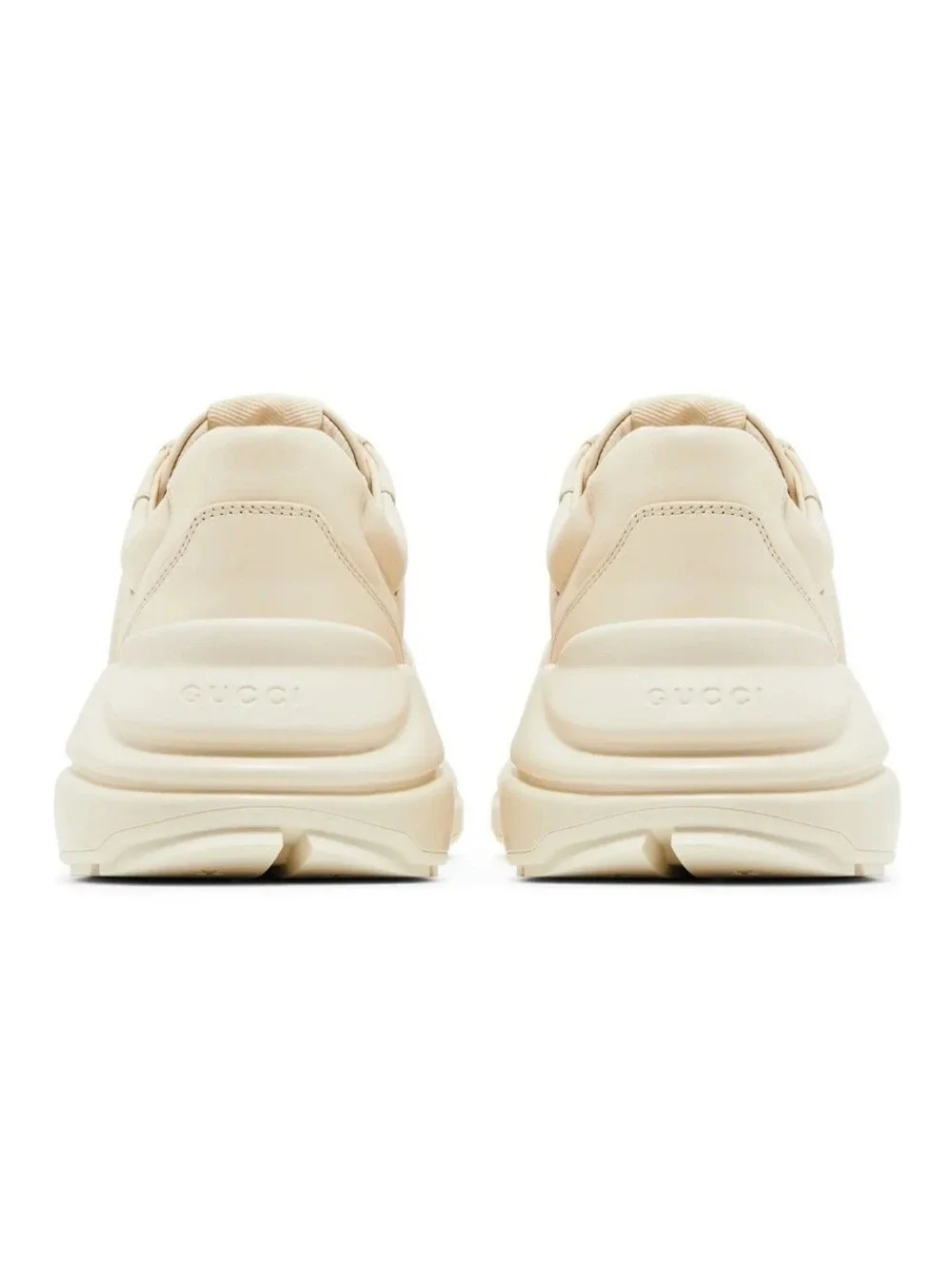 $990 GUCCI Rhyton Interlocking G Ivory/Blue Leather Sneakers UK 12.5 US 13 EU 46